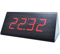 XJBTBA LED Electronic Digital Wall Clock, Sound Control Wake Up On & T-Button Enabled Alarm Clock(Black red Light)