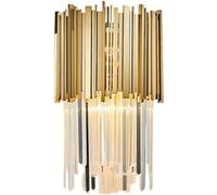 XJBTBA light Chandelier, Crystal Chandeliers LED Postmodern Gold Stainless Steel Crystal Round Designer Chandelier Lighting Suspension Luminaire Lampen Compatible with Foyer,One Color-Wall lamp C