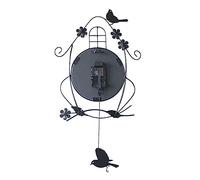 XJBTBA Little Bird Deor with Pendulum Large Wall Clock for Living Dining Room Clock(Black)