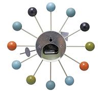 XJBTBA Living Room Decor, Art Mid Century Painted Solid Wood Non Ticking Decorative Silent Wall Clock for Home, Kitchen,Liv