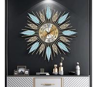 XJBTBA Living Room Wall Clock Large Wall Clocks, Metal Silent Quartz Clock Background Wall Decoration Wall Clocks, Fashion European Atmospheric Wall Clock