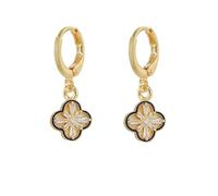 XJBTBA Lucky Leaf Earrings, Slightly Inlaid Double sided Earrings for Women, Light Luxury Earrings with Diamonds, Elegant and Noble Style Earrings(Gold)
