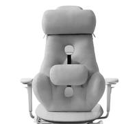 XJBTBA Lumbar Support Cushion with Detachable Headrest for Office Chair, Breathable Fabric Ergonomic Back Support Pillow for Car Seat, Gaming Chair, Bed Reading, Sofa Backrest & Home Office Use (Light