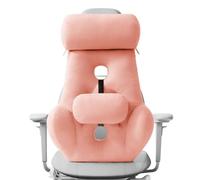 XJBTBA Lumbar Support Cushion with Detachable Headrest for Office Chair, Breathable Fabric Ergonomic Back Support Pillow for Car Seat, Gaming Chair, Bed Reading, Sofa Backrest & Home Office Use (Pink)