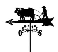 XJBTBA Metal Weather Vane, Arable Cattle Vintage Weather Vane Wind Direction Indicator Professionnel Measuring Tool for Outdoor Garden Roof Yard Paddock Decoration
