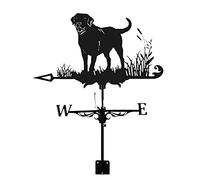 XJBTBA Metal Weathervane with Dog Ornament, Garden Stake Wind Direction Indicators Professional Measuring Tool Garden Yard Roof Mount And