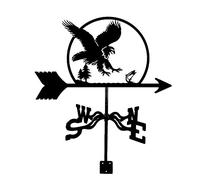 XJBTBA Metal Weathervane with Eagle Ornament, Metal Weather Vane Wind Direction Indicators Garden Yard Roof Mount Easy Use Measuring Tools