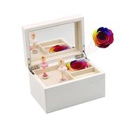 XJBTBA Musical Ballerina Jewelry with Eternal Flower Jewel Storage Case,Custom Music Box Gift for Valentine's Day (A+flower 16. 5x9.5x11cm),A+flower-16. 5x9.5x11cm