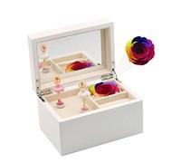 XJBTBA Musical Ballerina Jewelry With Eternal Flower Jewel Storage Case,Custom Music Box Gift For Valentine's Day Gifts (A+flower 16. 5x9.5x11cm),A+flower-16. 5x9.5x11cm