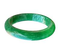 XJBTBA Natural Burmese Jade Bangle Bracelet Full Green Jadeite for Women Jewellery Box, Classical Elegant Lady Green Jade Bangles, Wedding/Anniversary/Celebration, 54-64mm,54mm