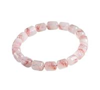 XJBTBA Natural old mine super seven gold strawberry barrel bead bracelet ice gold grass diamond bead bracelet,5 * 7mm