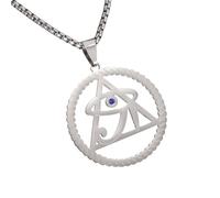 XJBTBA New 2025 Arrival Ancient Egyptian Gods Eye Of Horus Triangular Eye Stainless Steel Necklace For Men Retro Punk Lucky With For You Accessories Trendy Creative Gift