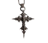XJBTBA New 2025 Arrival Gothic Crucifixion Skull Cross Pendant Necklace Catholic Prayer Jewelry For Men And Women Punk Trendy With For You Accessories Trendy Creative Gift