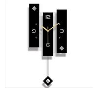 XJBTBA Nordic Clock with Pendulum - 26x56cm Large Wall Watch for Home Decor, Silent Sweeping Movement, Battery Operated