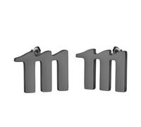 XJBTBA Number Earring Stainless Steel Minimalist Laser Cut Initial Letter Stud Earrings for Women Men Geomertic Jewelry Gift
