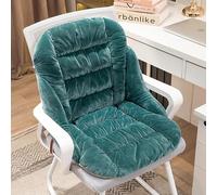 XJBTBA One-piece Chair Cushion with Back Support - Chair Pads with Non-Slip Buckle Straps for Office, Desk, Computer, Gaming, Dining Seats, Soft Seat Pads for Garden, Rocking Chairs (Dark Green)
