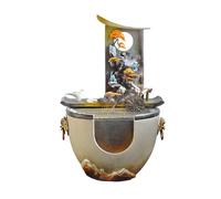 XJBTBA Outdoor Fountain New Chinese Water Fountain with Feng Shui Wheel and Fish Pond, Decorative, Circulating Landscape Ornaments, Suitable for Living Room, Office, Courtyard(Yellow)