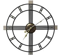 XJBTBA Outdoor Garden Wall Clock, Large Skeleton Metal Oversized Kitchen Wall Clock, Retro Home Kitchen Living Room Decor Silent Wall Clock 50CM Black