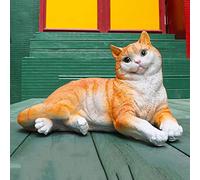 XJBTBA Outdoor Weatherproof Cat Statue,Garden Resin Kitten Animal Figurine Model Art Ornament,Pet Memorial Decor,for Lawn Yard Patio (A)