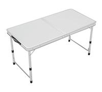 XJBTBA Portable Aluminum Folding Table - Adjustable Height, Lightweight Camp Table with Handle, Indoor/Outdoor Dining, Perfect for Parties, Picnics, Weddings (120x60cm, White)