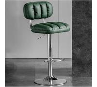 XJBTBA Pu Leather Bar Stool Adjustable Swivel bar-stool with Back and Arms Thickened Sponge Filling Airlift Counter(Green 1)