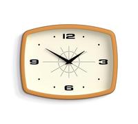 XJBTBA Retro Rectangular Stylish Look Movie Wall Clock, Cool Designer Style Office, 10 Inch Suitable for Kitchen, Living Room or Office(Mustard Yellow)