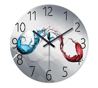 XJBTBA Round Glass Analog Silent Non-Tick Battery Powered, Farmhouse Rustic Style Decorative Wall Clock, 12 Suitable for Kitchen, Living Room or Office(Gray2,20 Inch)