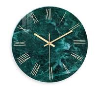 XJBTBA Round Wall Clock, Battery Powered, Silent and Ticking, Bedroom, Classroom Decoration Suitable for Kitchen, Living Room or Office(Teal,14 Inch)