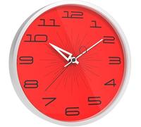 XJBTBA Round Wall Clock, Silent Non-Tick Battery Operated, Bathroom Decoration,12" Suitable for Kitchen, Living Room or Office(Red)