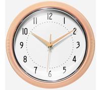 XJBTBA Round Wall Silent Sweep Clock, Quartz Movement, Dining Decoration, 9.5 Inch Suitable for Kitchen, Living Room or Office(Peach Fuzz)
