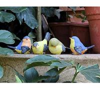 XJBTBA Sculptures The Resin Of Birds Ornaments Balcony Decoration Outdoor Decor Fake Props Garden Bird Animal Crafts Gift 4Pcs/Set