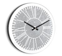 XJBTBA Shiny Crystal Diamond Mirror Round Battery Operated Frameless Wall Clock Home Office Suitable for Kitchen, Living Room or Office(Silver,16 in)