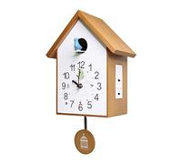 XJBTBA Silent Decorative Wall Clock European Cuckoo Clock Wall Clock Smart Feel Hourly Clock Living Room Wall Clock Home Decoration Easy to Read (Color : Gold)