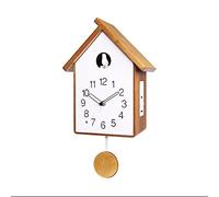 XJBTBA Silent Decorative Wall Clock European Cuckoo Clock Wall Clock Smart Feel Hourly Clock Living Room Wall Clock Home Decoration Easy to Read (Color : Gold)