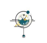 XJBTBA Silent Wall with Pendulum Battery Operated Decorative Clock for Living Room, Office, Kitchen, Hotel - Green, 46x56 cm