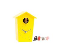XJBTBA Small Cuckoo Battery Operated House Shape Wall Clock, Children's Decoration Suitable for Kitchen, Living Room or Office(Yellow)