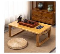 XJBTBA Space-Saving Folding Table - Wooden Side Table for Living Room, Sofa & Bedside - Portable Camping Coffee Table in Khaki, 60x40x26cm - Versatile & Functional