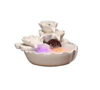 XJBTBA Tabletop Ceramic Desktop Fountain High Cascade Luminous Ornaments Decorative Wealth Feng Shui Atomizer Indoor Waterfall