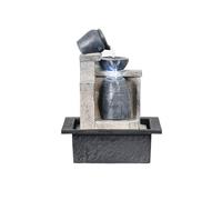 XJBTBA Tabletop Fountain Tea Table Flowing Ornaments Circulating Water Landscape Desktop Wealth Attraction Office Light Luxury Opening Gift Giving Indoor Waterfall