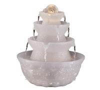 XJBTBA Tabletop Meditation Relaxation Fountain with Lights Desktop Ornaments Decorative Water Features Home Accessories Indoor Waterfall(Large)