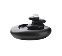 XJBTBA Tabletop Small Ceramic Feng Shui Fountain Ornaments Home Living TV Cabinet Tea Room Book Desktop Decorations Indoor Waterfall