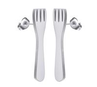 XJBTBA Tiny Little Fork Earring Stainless Steel Minimalistic Small Fork Stud Earrings for Women Men Dainty Geometric Jewelry Gift