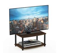 XJBTBA TURN-N-TUBE TV Riser Stand, 2-Tier Small Elevated No Tools TV Stand, TV Console for TV up to 32 inch, 15.8 x 23.8 x 11, for Living Room, Bedroom, Columbia Walnut