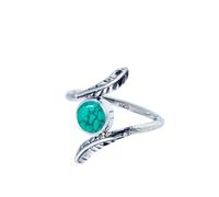 XJBTBA Turquoise Ring 925 Sterling Silver Ring For Women Everyday Jewelry For Birthday For Her Tibetan Turquoise Gemstone Ring Size N by