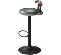 XJBTBA Vintage Bar Stools with Deep Button Tufting Wooden Kitchen Stool Sturdy Black Metal Legs Height Adjustable 20cm and (Green)