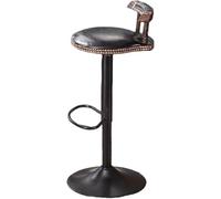 XJBTBA Vintage Bar Stools with Deep Button Tufting Wooden Kitchen Stool Sturdy Metal Legs Height Adjustable 20cm and (Black)