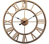 XJBTBA Vintage Large Wall Round Metal Silent Non-Ticking Battery Operated Roman Numerals Clocks for Home, Office, Indoor, Outdoor Garden Clock 50CM Silver