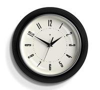 XJBTBA Vintage Round Wall Clock, Easy to Read Numbers Battery Powered, Perfect The Office, 10" Suitable for Kitchen, Living Room or Office(Black)