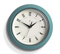 XJBTBA Vintage Round Wall Clock, Easy to Read Numbers Battery Powered, Perfect The Office, 10" Suitable for Kitchen, Living Room or Office(Teal Blue)