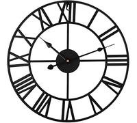 XJBTBA Wall Clock Art Clock Large Wall Clock European Industrial Decor Wall Clock with Large Roman Numerals Silent Metal Wall Clock for Home Living Room Kitchen (Color:47cm) Silent Office Wall Clock